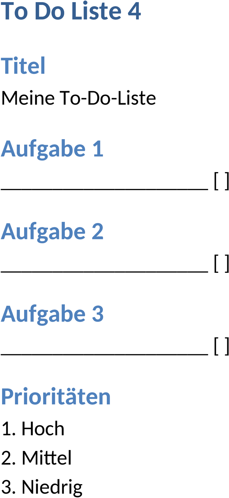 Word-Vorlage To-Do-Liste für effizientes Aufgabenmanagement