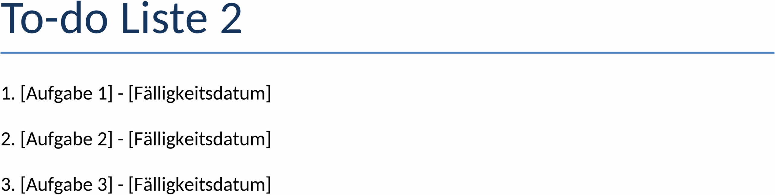 Word-Vorlage To-do-Liste