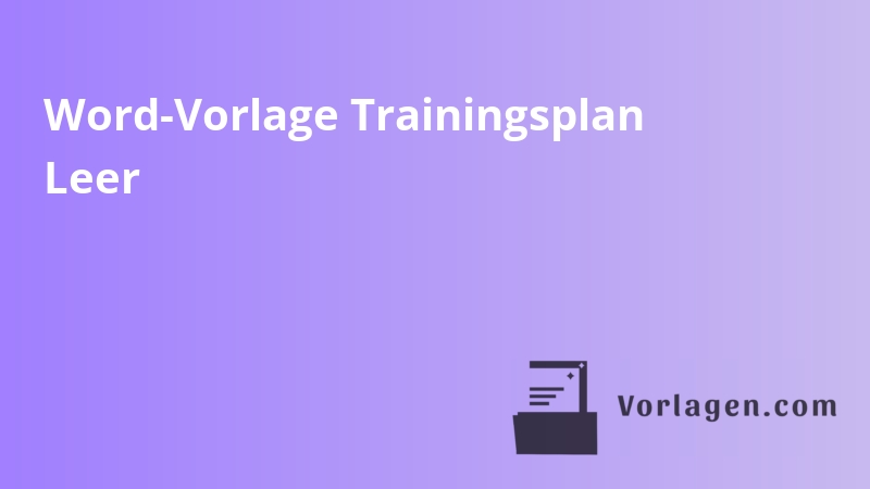 Word-Vorlage Trainingsplan Leer