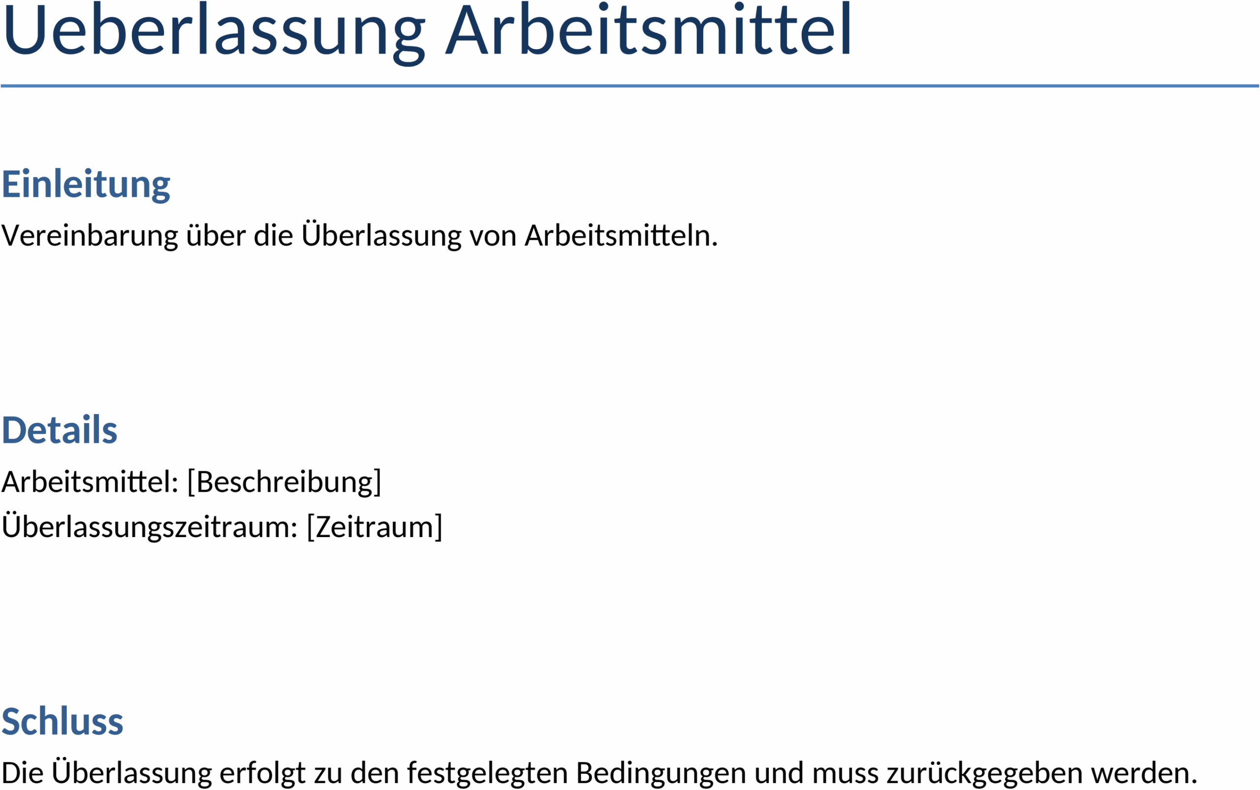 Word-Vorlage Ueberlassung Arbeitsmittel