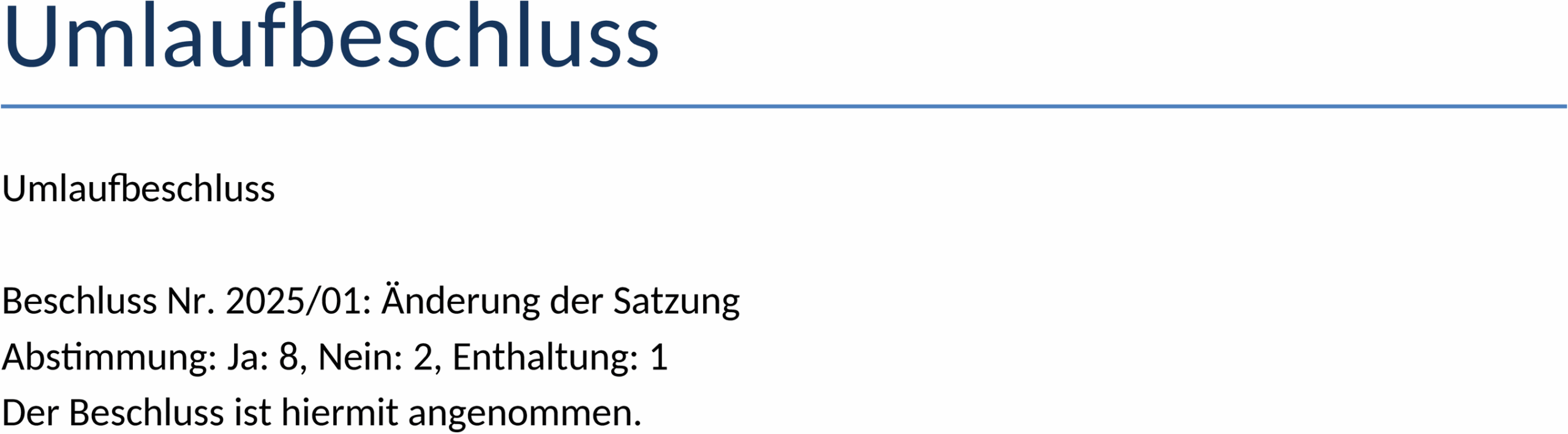Word-Vorlage Umlaufbeschluss