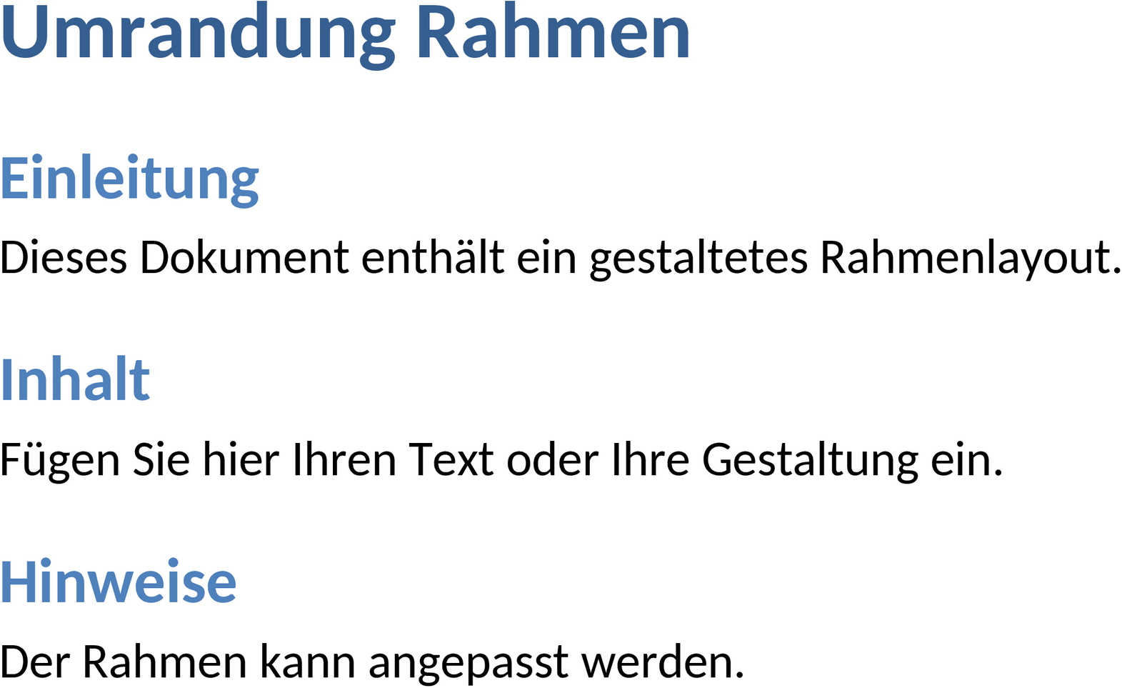 Word-Vorlage Umrandung und Rahmen