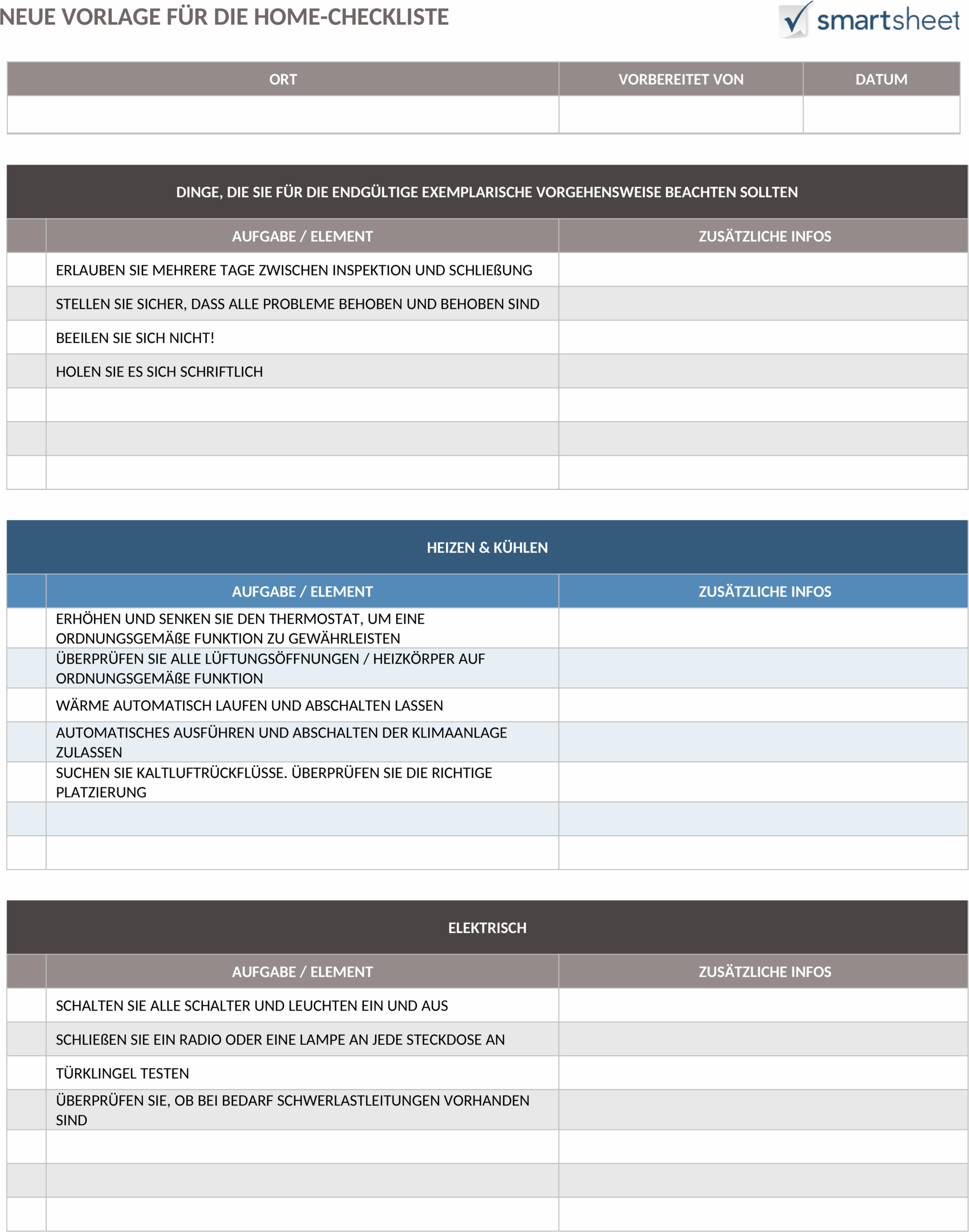 Word-Vorlage Umzugs-Checkliste