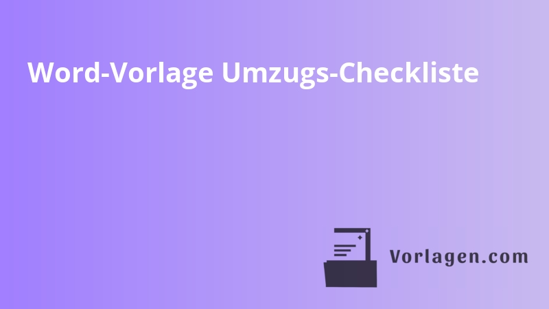 Word-Vorlage Umzugs-Checkliste