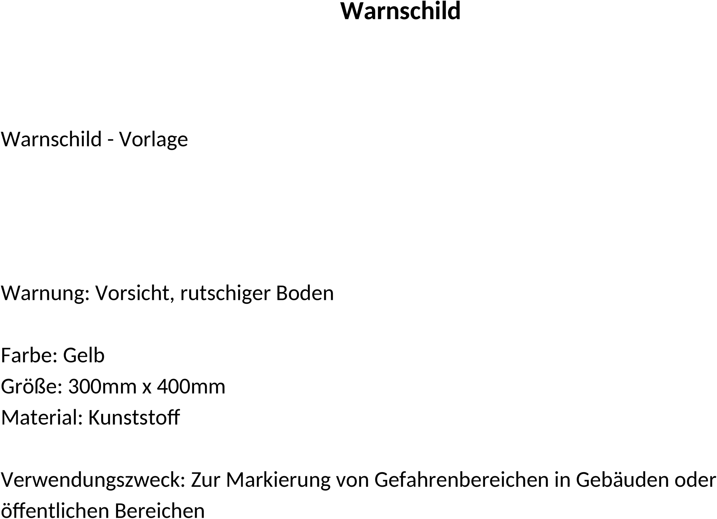 Word-Vorlage Warnschild