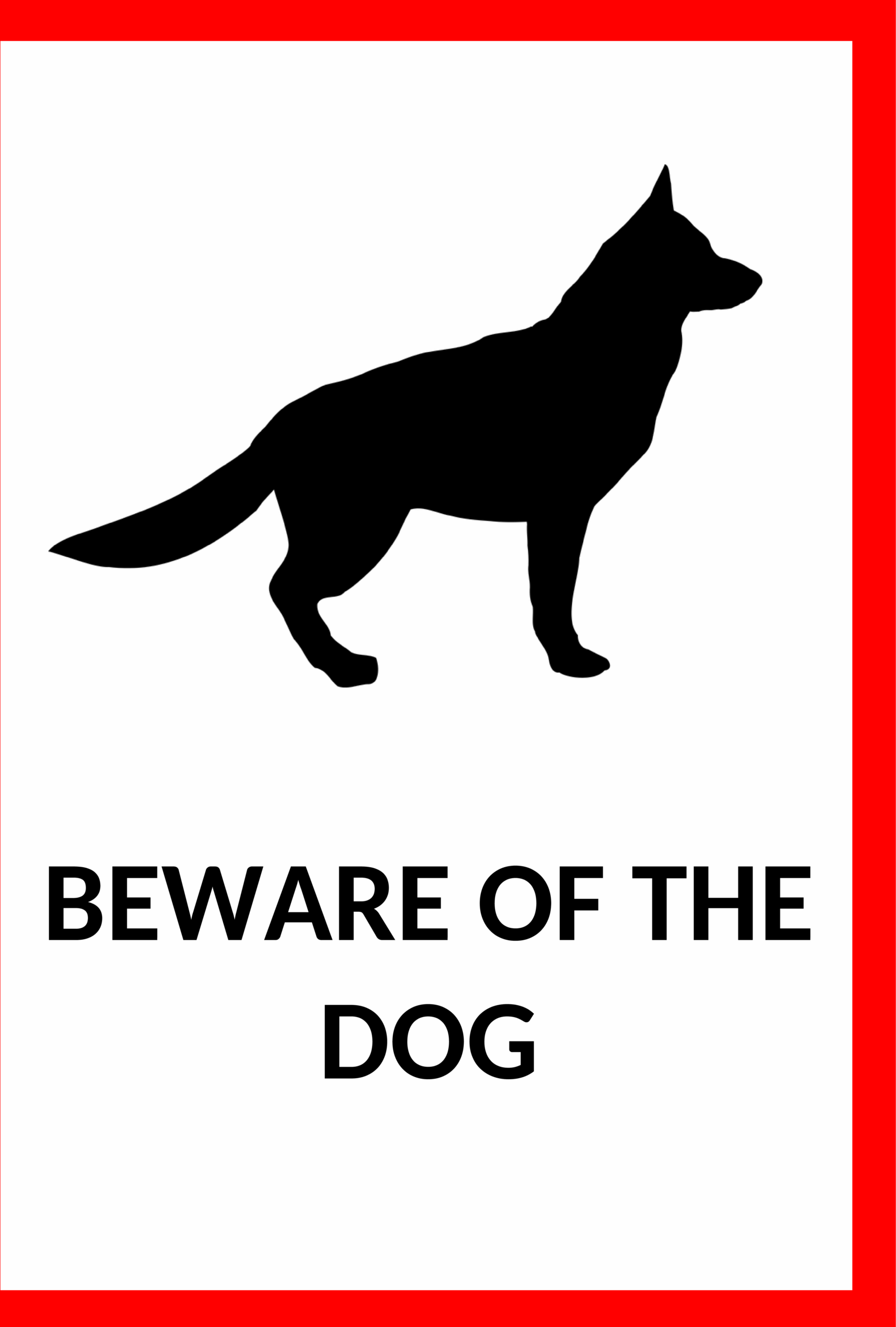 Word-Vorlage Warnung vor dem Hund