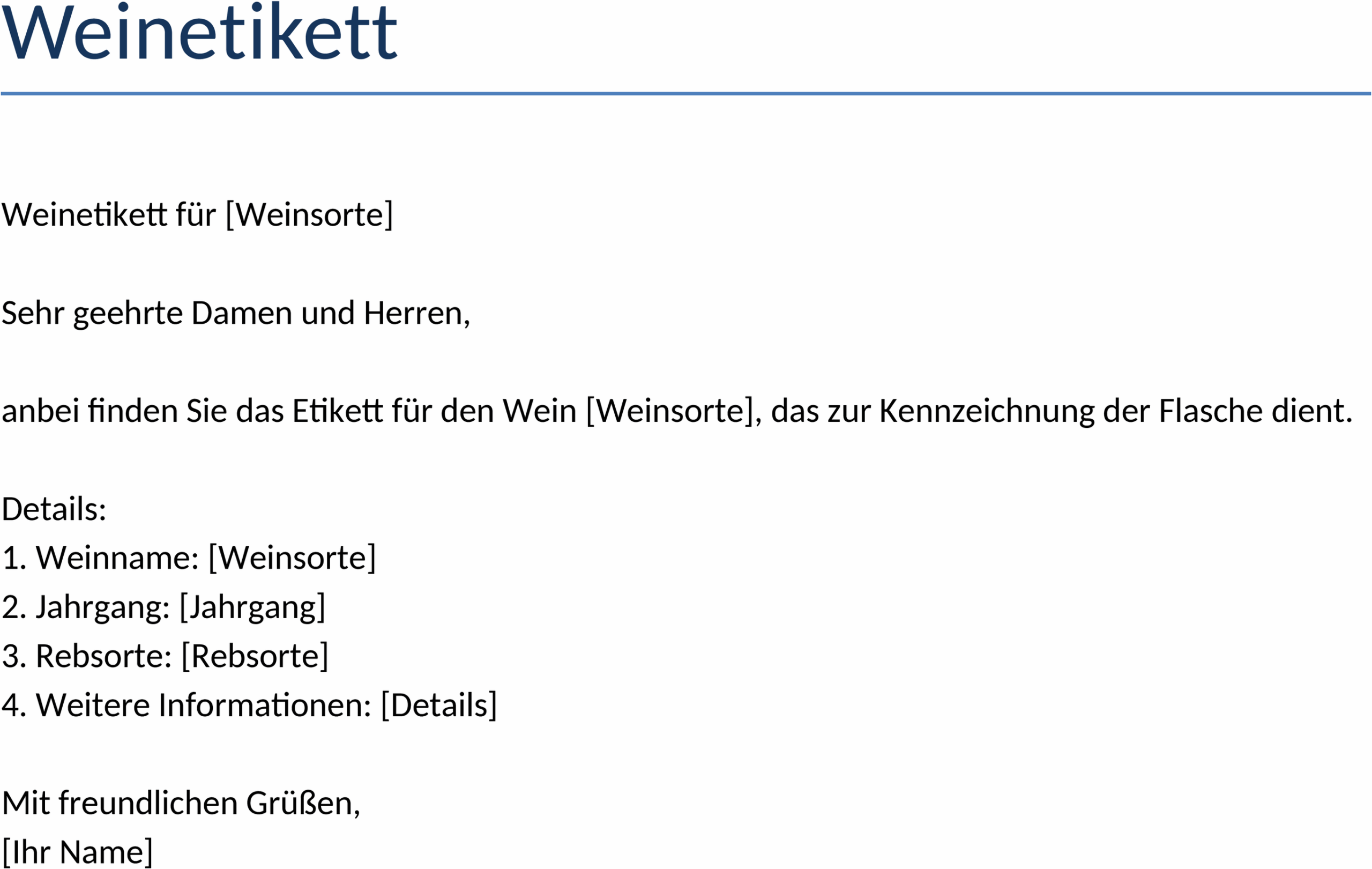 Word-Vorlage Weinetikett