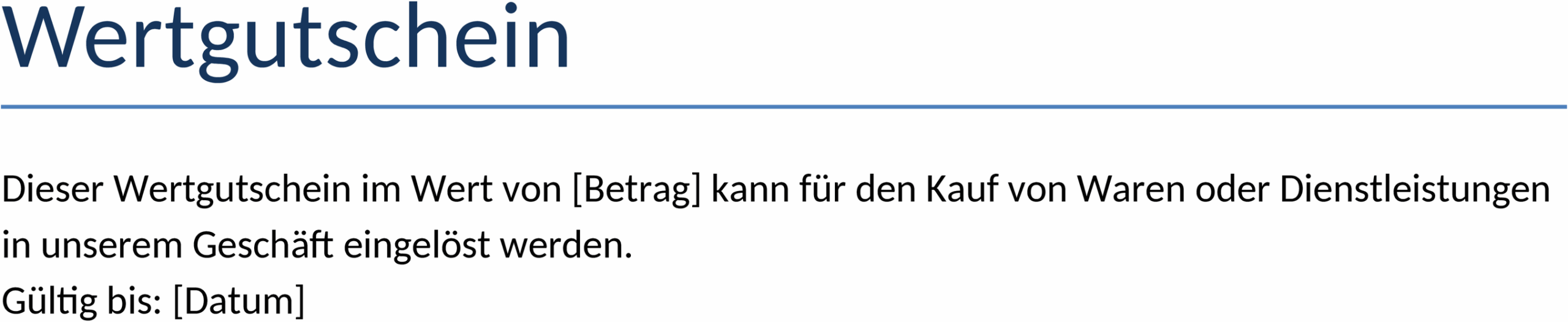 Word Vorlage Wertgutschein