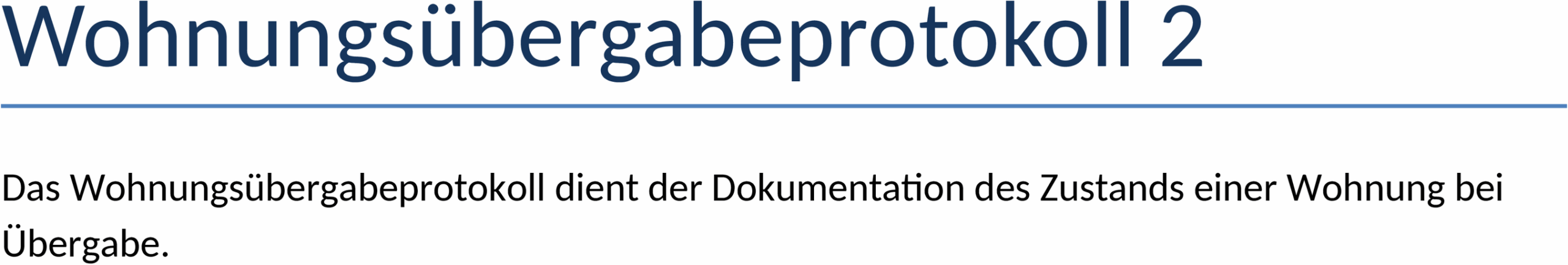 Word-Vorlage Wohnungsübergabeprotokoll