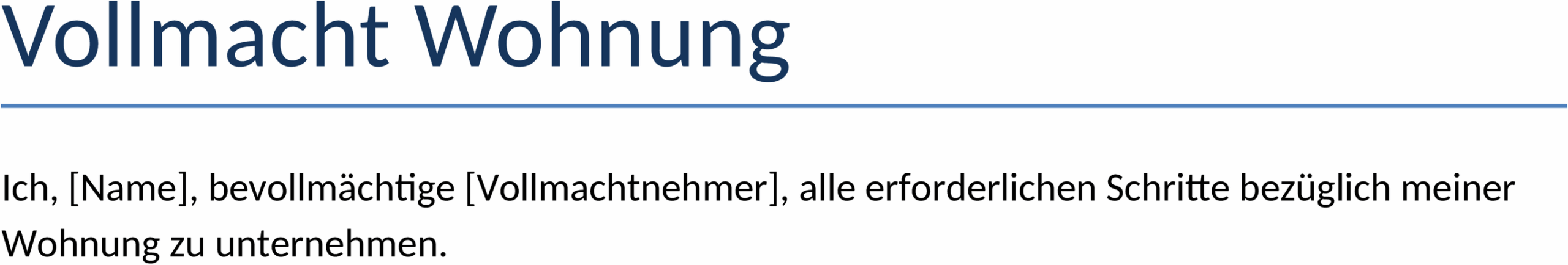 Word-Vorlage Wohnungsvollmacht für Immobilienentscheidungen
