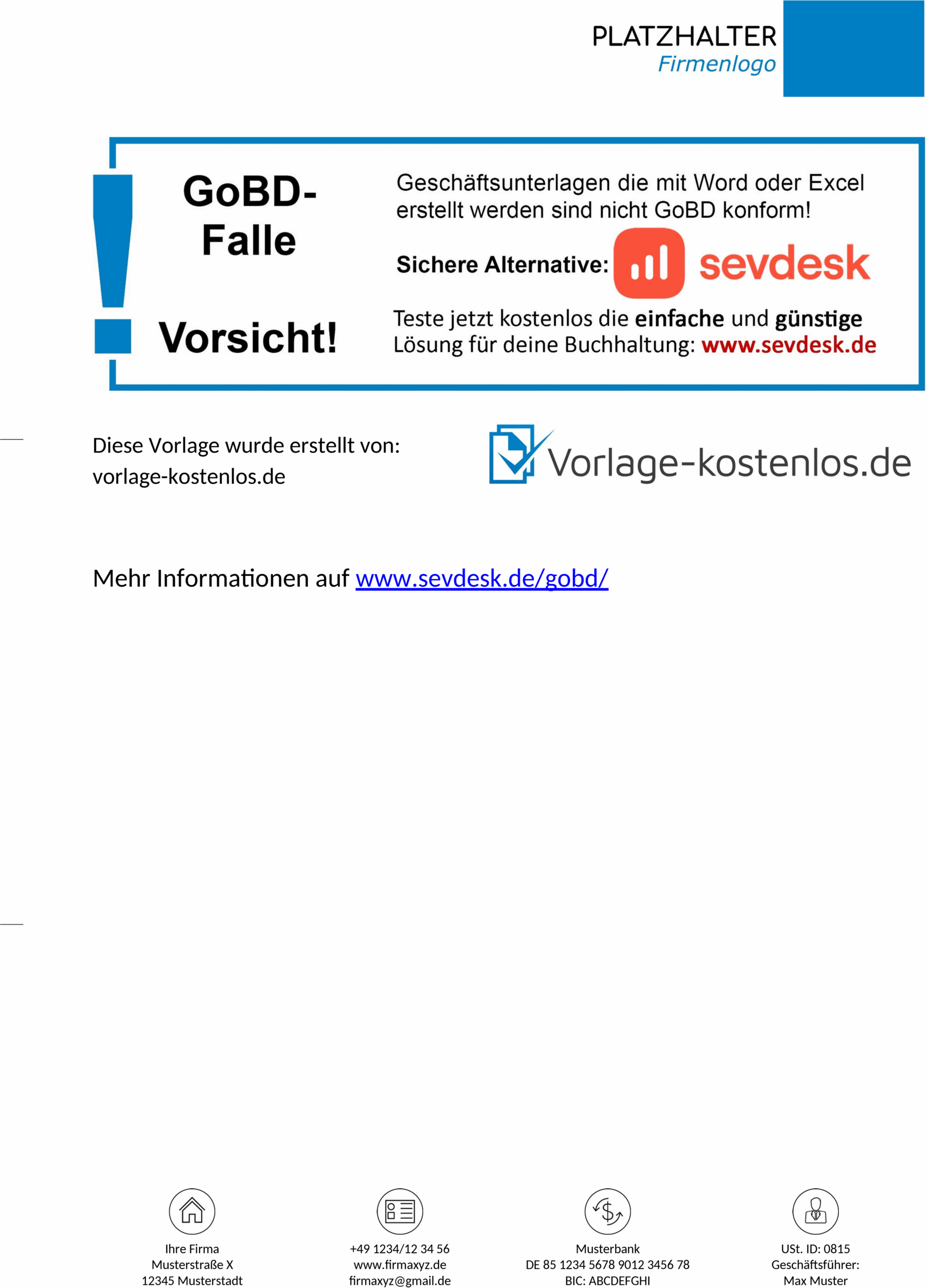 Word-Vorlage für Zahlungsnachweise
