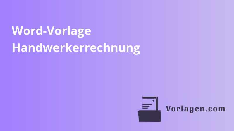 Word-Vorlage Handwerkerrechnung