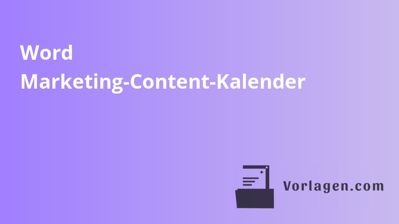 Word Marketing-Content-Kalender