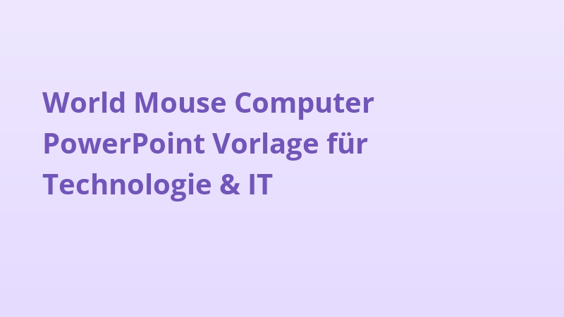 World Mouse Computer PowerPoint Vorlage für Technologie & IT