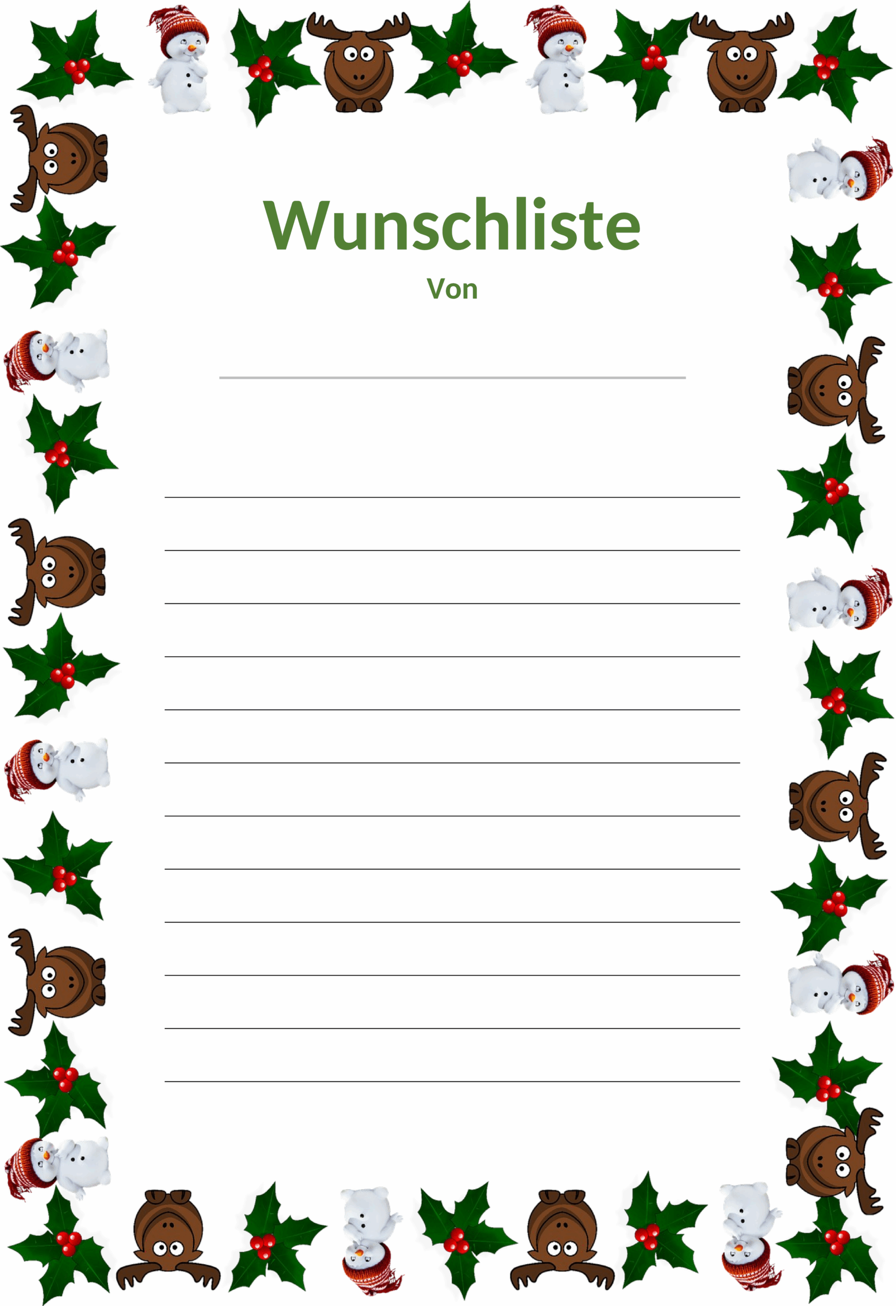 Wunschliste-Vorlage-Word für Personalisierte Planung und Organisation