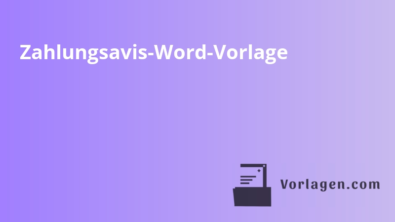 Zahlungsavis-Word-Vorlage