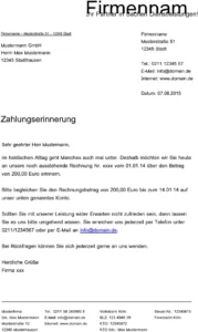 zahlungserinnerung-vorlage