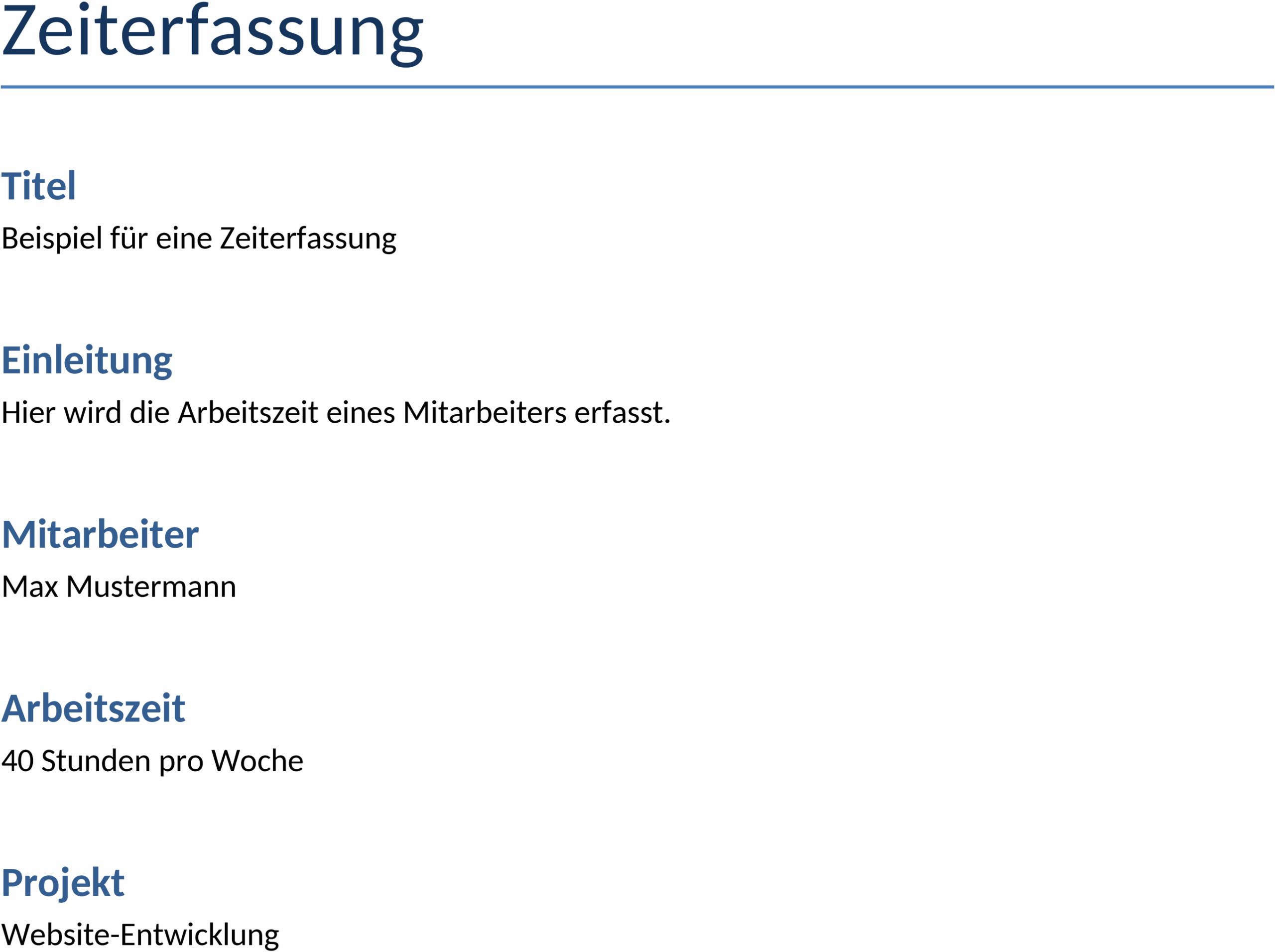 Zeiterfassung Word Vorlage