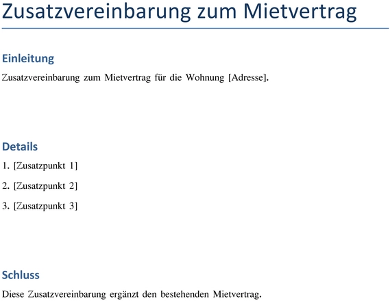 zusatzvereinbarung-zum-mietvertrag-dokument