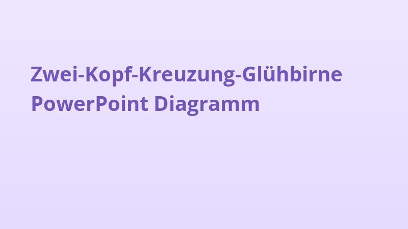 Zwei-Kopf-Kreuzung-Glühbirne PowerPoint Diagramm