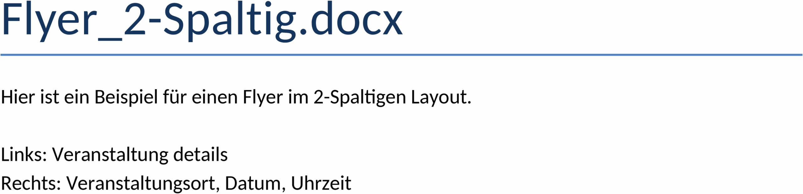 Word-Vorlage Zweispaltiger Flyer