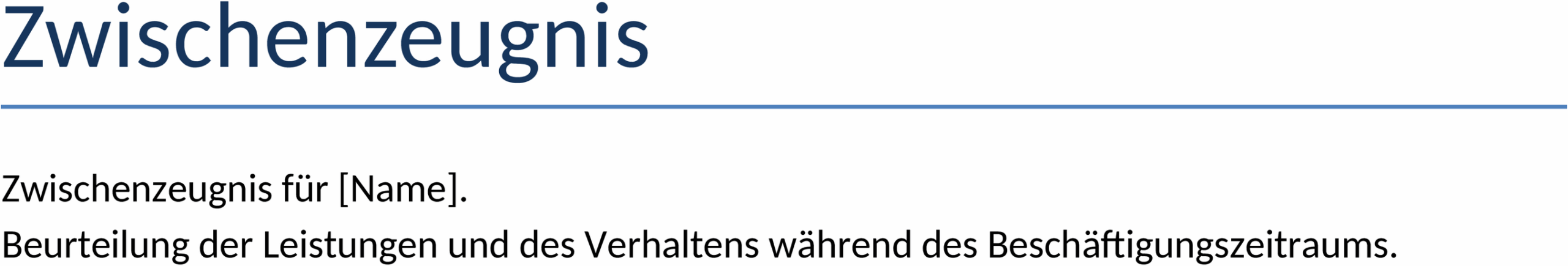 Zwischenzeugnis Word Template für Bewerbungen und mehr