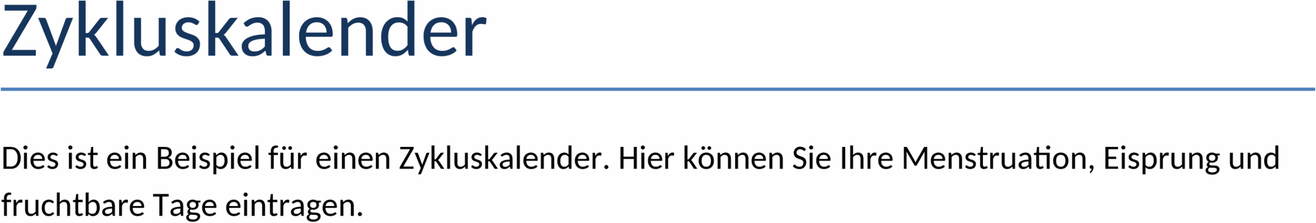 Zykluskalender Word Vorlage
